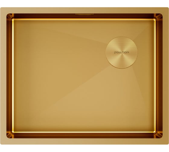 Кухонная мойка Paulmark NEXT-SKEW 54 UNI, брашированное золото, 540х440мм, PM885444-BG