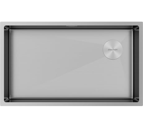 Кухонная мойка Paulmark NEXT-SKEW 74 UNI, брашированная нержавеющая сталь, 740х440мм, PM887444-BS