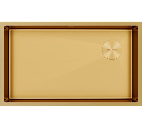 Кухонная мойка Paulmark NEXT-SKEW 74 UNI, брашированное золото, 740х440мм, PM887444-BG