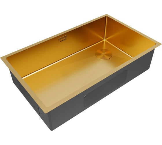 Кухонная мойка Paulmark NEXT-SKEW 74 UNI, брашированное золото, 740х440мм, PM887444-BG