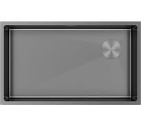 Кухонная мойка Paulmark NEXT-SKEW 74 UNI, вороненая сталь,740х440мм, PM887444-GM