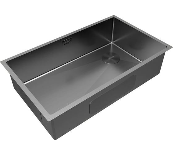 Кухонная мойка Paulmark NEXT-SKEW 74 UNI, вороненая сталь,740х440мм, PM887444-GM