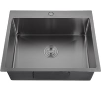 Мойка GranFest METAL нерж.сталь AISI 304, PVD графит, 1 чаша, 600*450*215 мм, 6045 PVD графит