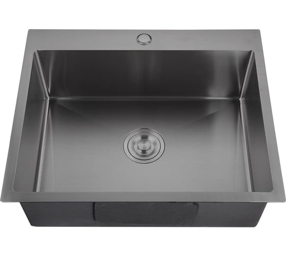 Мойка GranFest METAL нерж.сталь AISI 304, PVD графит, 1 чаша, 600*450*215 мм, 6045 PVD графит