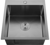 Мойка GranFest METAL нерж.сталь AISI 304, PVD графит, 1 чаша, 485*440*215 мм, 4844 PVD графит