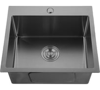 Мойка GranFest METAL нерж.сталь AISI 304, PVD графит, 1 чаша, 500*450*215 мм, 5045 PVD графит