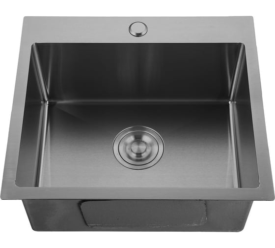 Мойка GranFest METAL нерж.сталь AISI 304, PVD графит, 1 чаша, 500*500*215 мм, 5050 PVD графит