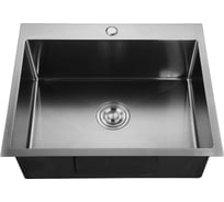 Мойка GranFest METAL нерж.сталь AISI 304, PVD графит, 1 чаша, 650*450*215 мм, 6545 PVD графит