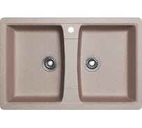 Мойка MIXLINE ML-GMS22 СТАНДАРТ двухчашевая, бежевый (328), 775x495x190 мм 553572