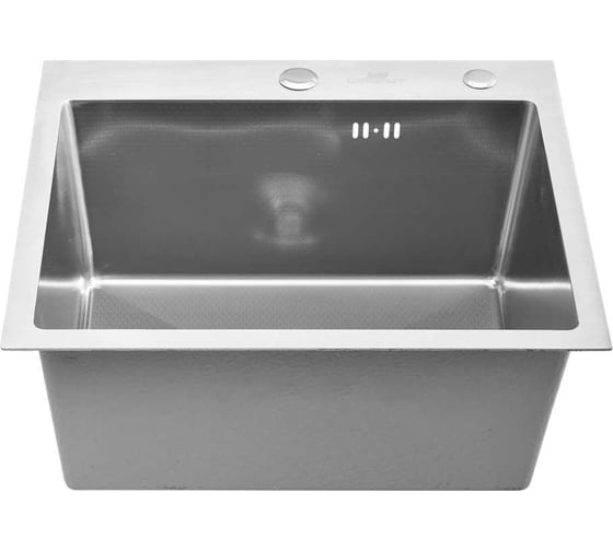 Кухонная мойка из нержавеющей стали WISENT рифленая W35044D-S с сифоном и дозатором W405A WS35044D/W02-114/W405A