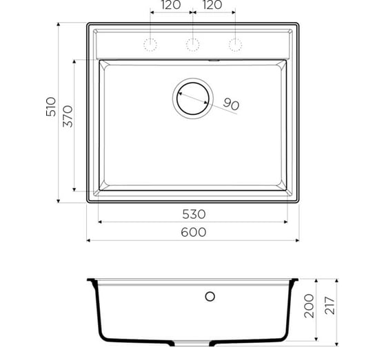 Мойка Omoikiri Daisen 60-BL Artgranit/черный NEW 4993622