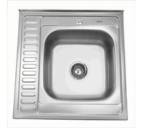 Мойка sinklight нержавеющая сталь, накладная, квадрат 600 на 600 R 0.6/160 выпуск 3 1/2" глянец 72025