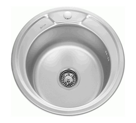 Мойка sinklight нержавеющая сталь, врезная,  круг Ø490 0.8/180 выпуск 3 1/2" глянец 72014 1