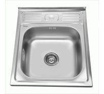 Мойка sinklight нержавеющая сталь, накладная, прямоугольная 500 на 600 0.6/160 выпуск 3 1/2" глянец 72023