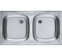 Мойка ALVEUS BASIC 160 LEI-60 780х435 мм, 2X в комплекте с сифоном 1071240 1039145