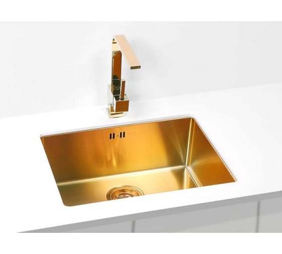 Мойка ALVEUS QUADRIX MONARCH 50 BRONZE 550х450х200 мм, в комплекте с выпуском, без сифона 1103384
