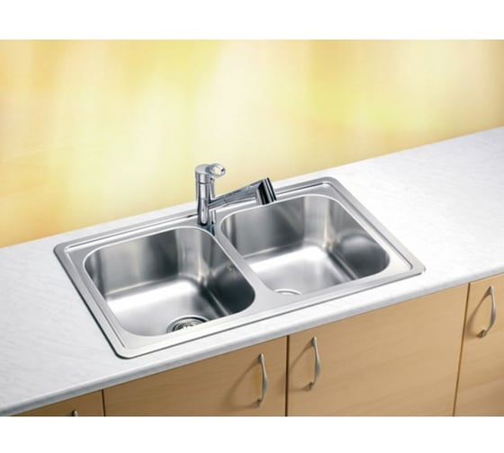 Мойка ALVEUS ELEGANT 40 LEI-90 810х510 мм, 2X в комплекте с сифоном 1130555 1009385