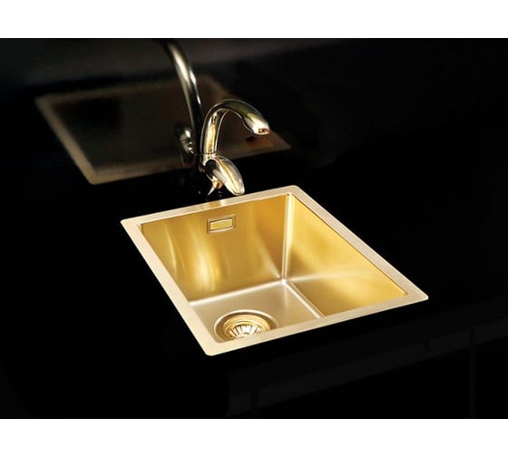 Мойка ALVEUS QUADRIX MONARCH 20 GOLD 390х450х200 мм, в комплекте с выпуском, без сифона 1103316