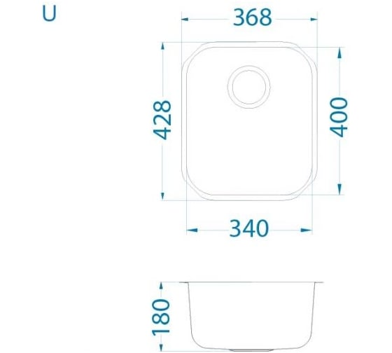 Мойка ALVEUS VARIANT 40 SAT-90 340х400х185 мм, в комплекте с сифоном 1102384 1009013