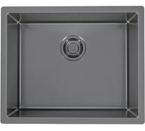 Мойка ALVEUS QUADRIX MONARCH 50 ANTHRACITE 550х450х200 мм, в комплекте с выпуском, без сифона 1103383