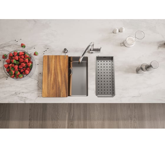 Мойка ALVEUS KOMBINO 10 SAT-90 180х400х144 мм, в комплекте с сифоном 1102384 1100233