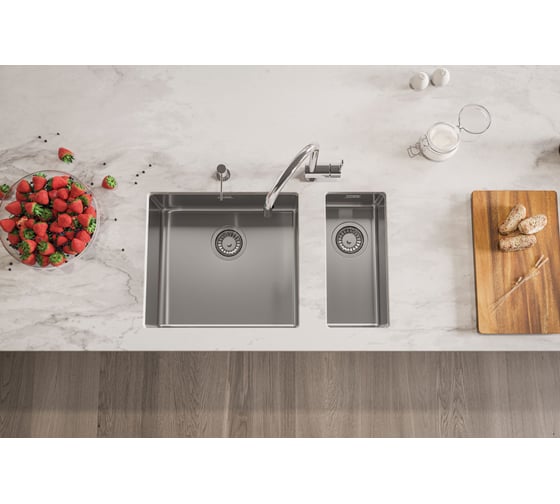 Мойка ALVEUS KOMBINO 10 SAT-90 180х400х144 мм, в комплекте с сифоном 1102384 1100233