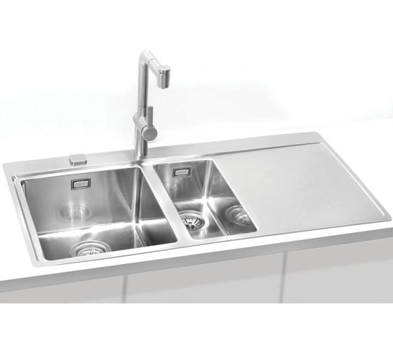 Мойка ALVEUS PURE 60 KMB-90 980х525 мм, 1+1/2 левая, в комплекте с сифоном 1127259 1103654