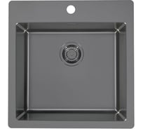Мойка ALVEUS PURE MONARCH 30 ANTHRACITE-90 FS 515х525 мм, 1X в комплекте с выпуском, без сифона 1106868