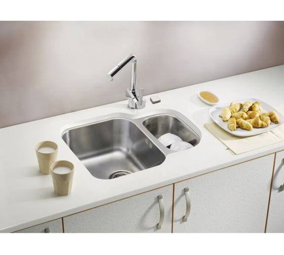 Мойка ALVEUS DUO 70 SAT-90 560х440 мм, 1+1/2 в комплекте с сифоном 1127257 1039363