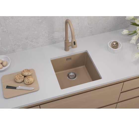 Мойка для кухни ALVEUS OMNI 20 GRANITAL BEIGE-G55 450x450x198 мм, с сифоном 1150047