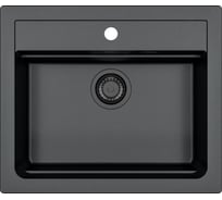 Мойка для кухни ALVEUS GRANITAL ATROX 30 CARBON - G91 1X 590x500 мм, в комплекте с сифоном BLACK EDITION 1148162