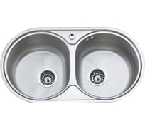 Мойка врезная Ledeme L67944B, нержавеющая сталь, 790х440х180 (0,8мм) выпуск 3 1/2" 19647