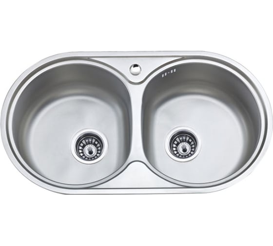 Мойка врезная Ledeme L67944B, нержавеющая сталь, 790х440х180 (0,8мм) выпуск 3 1/2" 19647 1