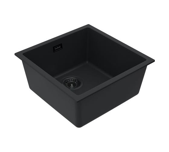 Мойка для кухни OMNI 20 GRANITAL DEEP BLACK-G90 BE 450x450x198 с сифоном ALVEUS 1150050