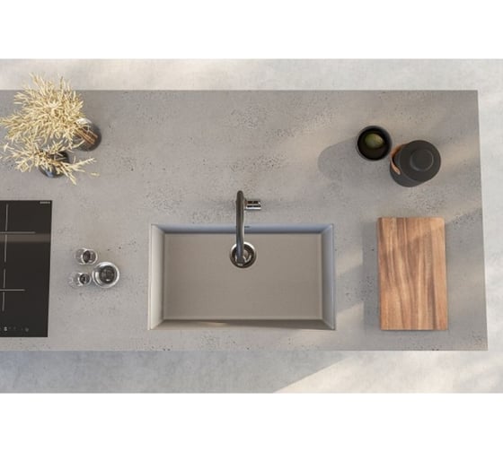 Мойка для кухни ALVEUS OMNI 40 GRANITAL CONCRETE-G81 750x450x198 с сифоном 1150059