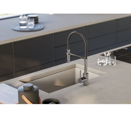 Мойка для кухни ALVEUS OMNI 40 GRANITAL CONCRETE-G81 750x450x198 с сифоном 1150059