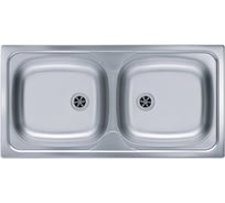 Мойка ALVEUS BASIC 70 NAT-90 860х435 мм, 2X в комплекте с сифоном 1071240 1008846