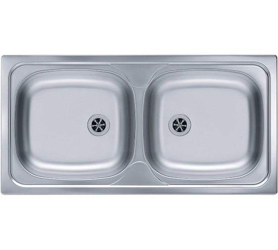 Мойка ALVEUS BASIC 70 NAT-90 860х435 мм, 2X в комплекте с сифоном 1071240 1008846 1