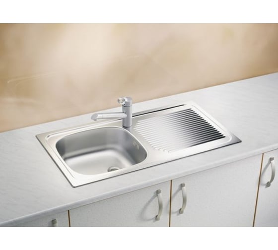 Мойка ALVEUS BASIC 60 NAT-60 860х435 мм, 1X в комплекте с сифоном 1011717 1008843
