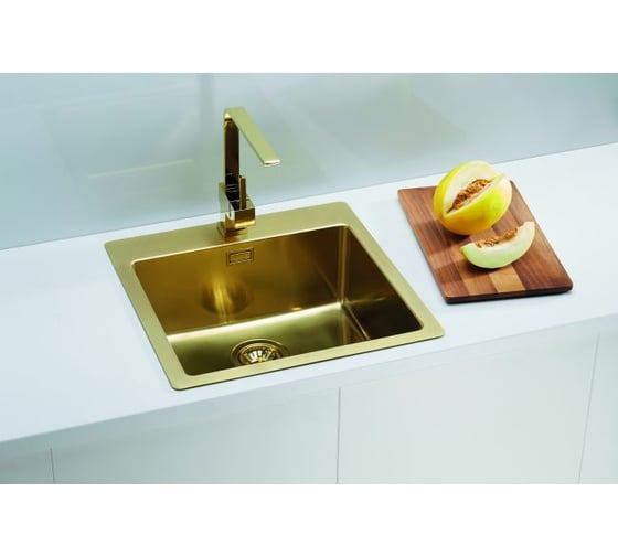 Мойка ALVEUS PURE MONARCH 30 BRONZE-90 FS 515х525 мм, 1X в комплекте с выпуском, без сифона 1107052