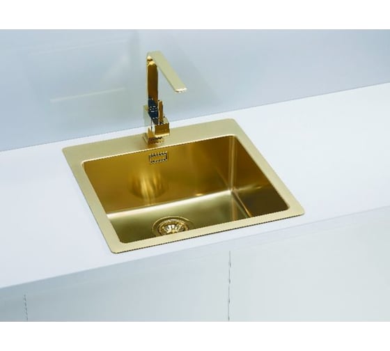 Мойка ALVEUS PURE MONARCH 30 GOLD-90 FS 515х525 мм, 1X в комплекте с выпуском, без сифона 1106867