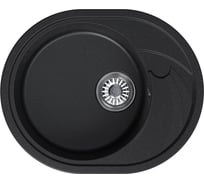 Мойка MIXLINE ML-GM17 овальная с крылом, ультра-черная 344, 580*470*180мм 551946