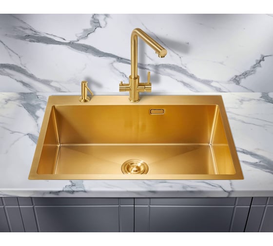 Мойка для кухни MILACIO Denia 750 Steel золото MC.77508