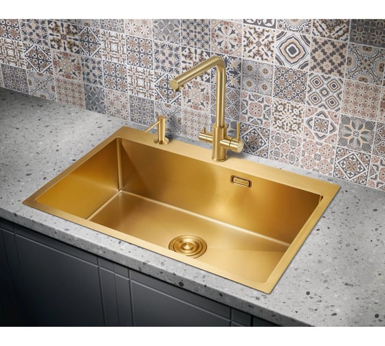 Мойка для кухни MILACIO Denia 750 Steel золото MC.77508