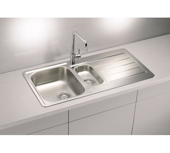 Мойка ALVEUS LINE 10 NAT-90 980х500 мм, 1+1/2 в комплекте с сифоном 1130555 1064281