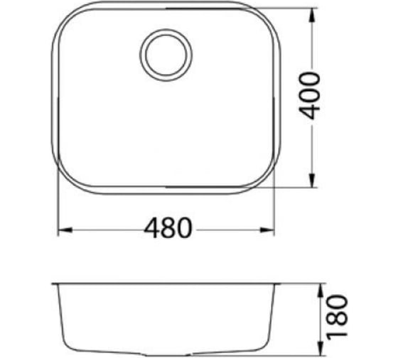 Мойка ALVEUS VARIANT 10 SAT-90 480х400х180 мм, в компекте с сифоном 1102384 1042481