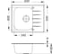 Мойка ALVEUS VITRO 10 RAL9005-90 черная, 600х500 мм, c сифоном клапан-автомат 1058656 1114557 2