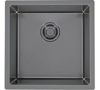 Мойка ALVEUS QUADRIX MONARCH 30 ANTHRACITE 450х450х200 мм, в комплекте с выпуском, без сифона 1103320