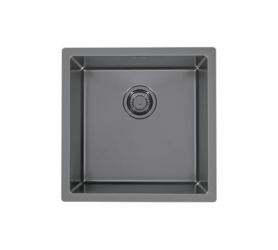 Мойка ALVEUS QUADRIX MONARCH 30 ANTHRACITE 450х450х200 мм, в комплекте с выпуском, без сифона 1103320 1