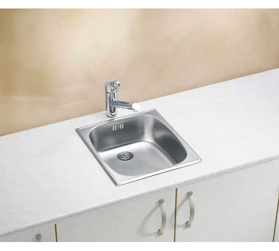 Мойка ALVEUS BASIC 10 NAT-90 380х440 мм, 1X в комплекте с сифоном 1102384 1082195